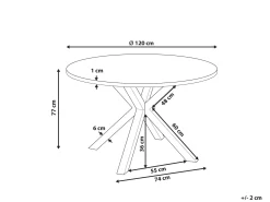 Stół ogrodowy MALETTO 120 cm 120 cm Szkło Czarny