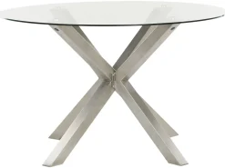 Stół ogrodowy MALETTO 120 cm 120 cm Szkło Srebrny