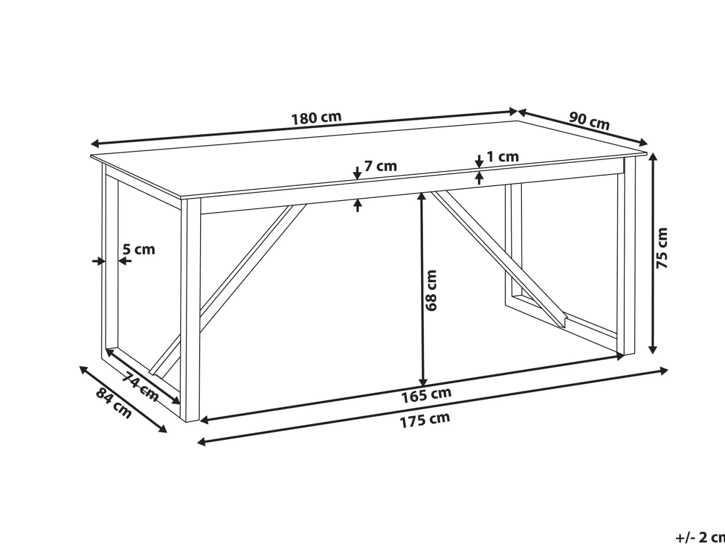 Stół ogrodowy NOTTERI 180 cm 90 cm Beton Szary
