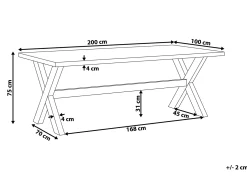 Stół ogrodowy OLBIA 200 cm 100 cm Beton Szary