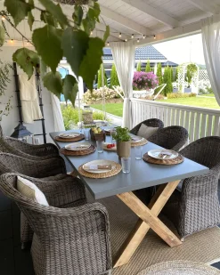 Stół ogrodowy OLBIA 200 cm 100 cm Beton Szary