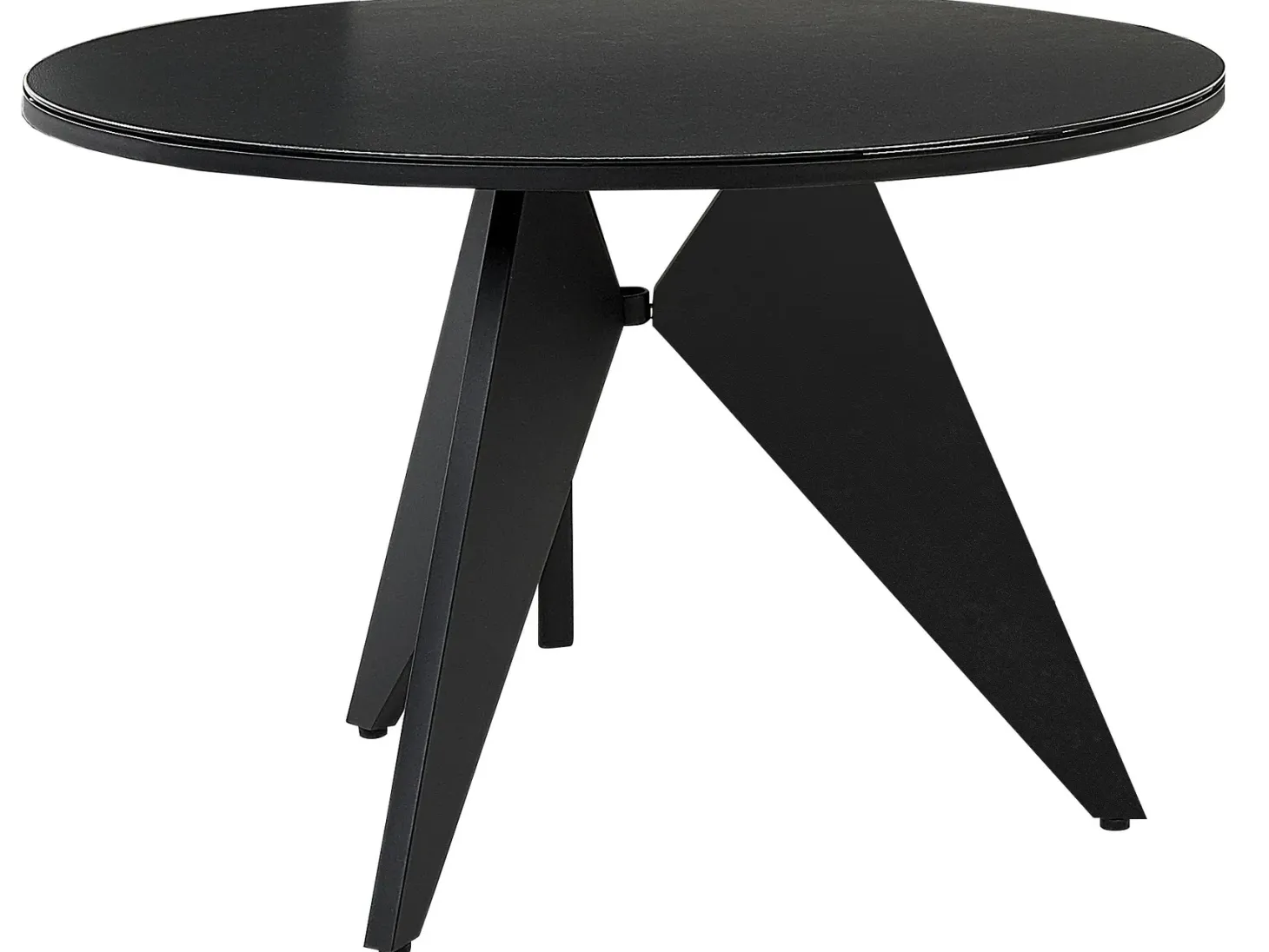 Stół ogrodowy OLMETTO 83 cm 110 cm Szkło Czarny