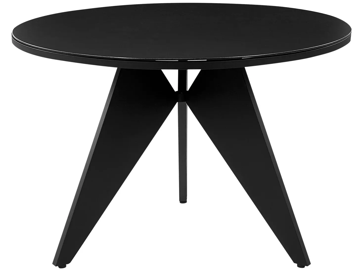 Stół ogrodowy OLMETTO 83 cm 110 cm Szkło Czarny