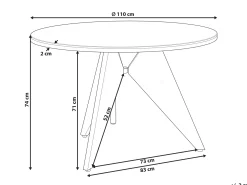 Stół ogrodowy OLMETTO 83 cm 110 cm Szkło Czarny