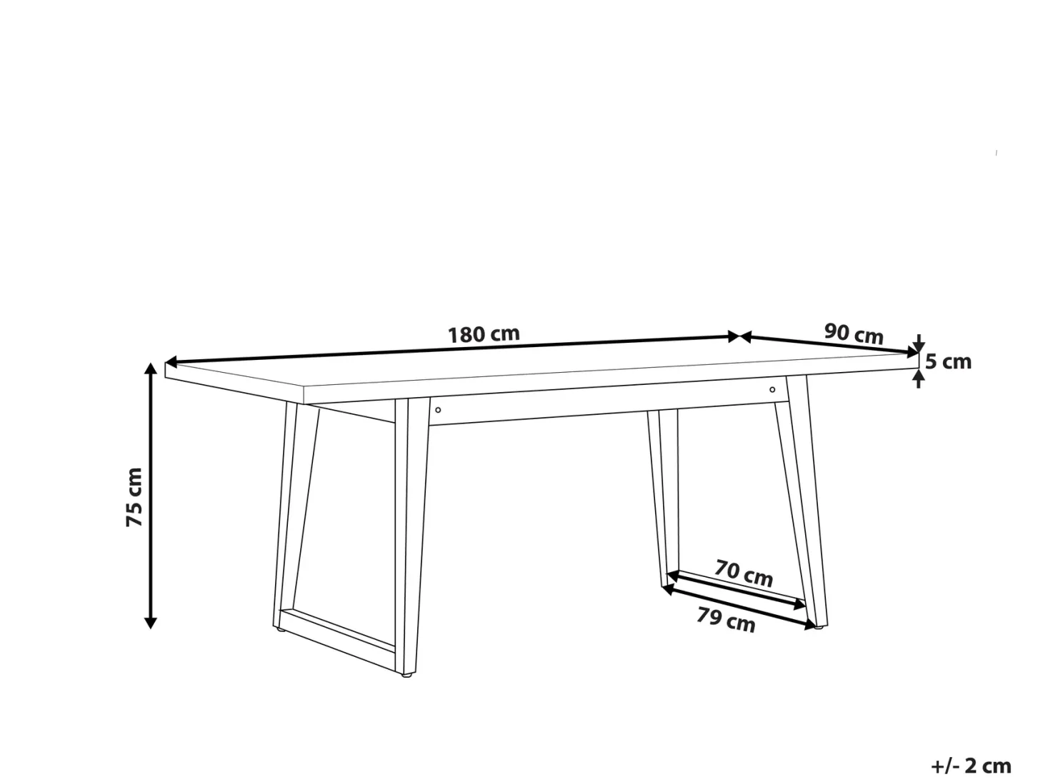 Stół ogrodowy ORIA 180 cm 90 cm Beton Szary