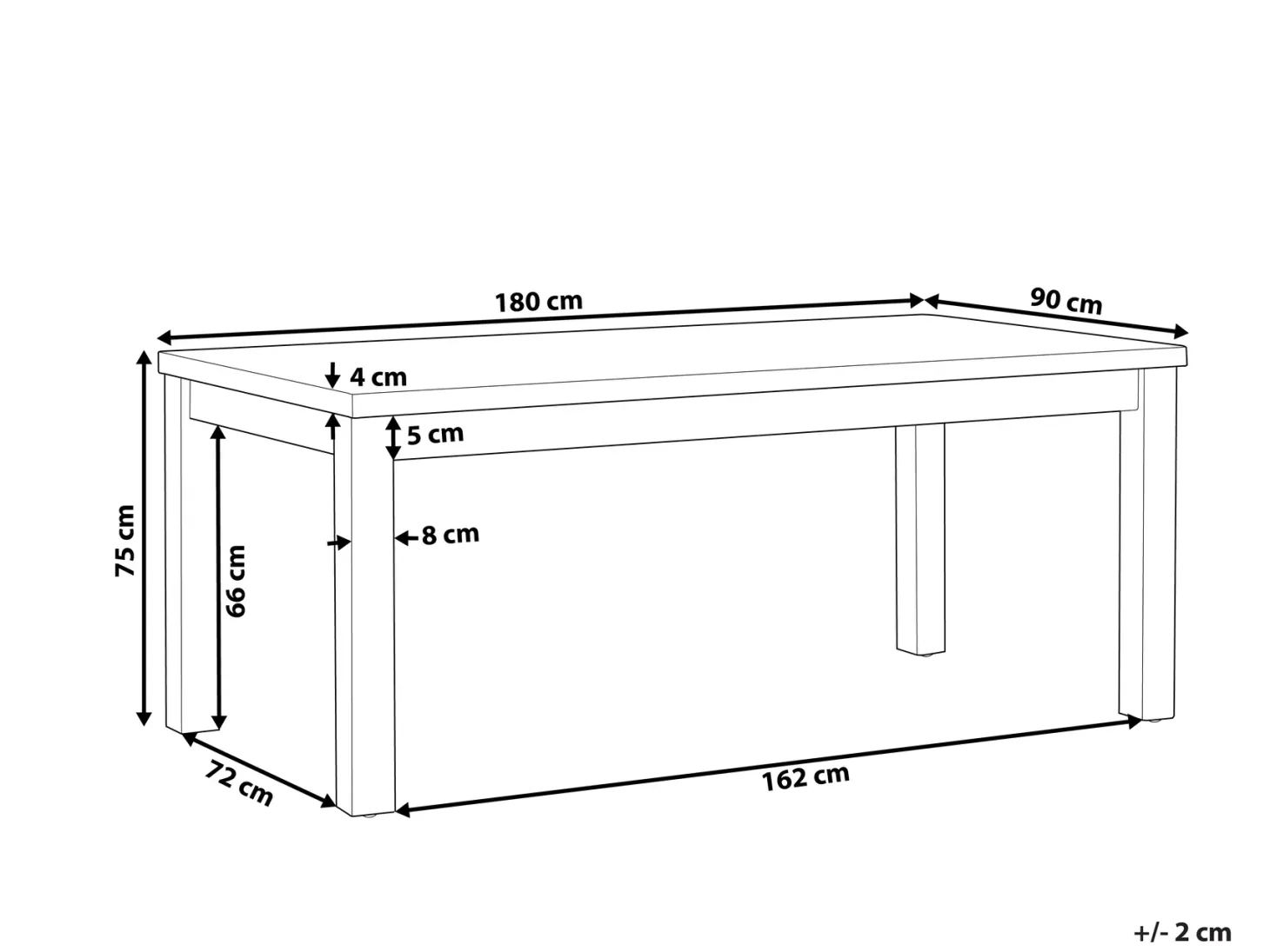 Stół ogrodowy OSTUNI 180 cm 90 cm Beton Szary