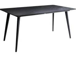 Stół ogrodowy RODALLO 160 cm 90 cm Kamień Czarny marmur
