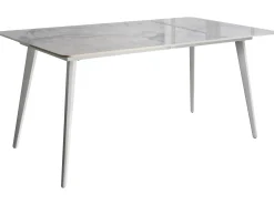 Stół ogrodowy RODALLO 160 cm 90 cm Kamień Biały marmur