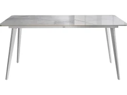 Stół ogrodowy RODALLO 160 cm 90 cm Kamień Biały marmur