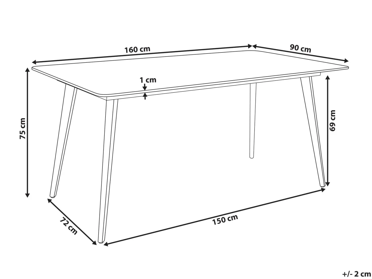 Stół ogrodowy RODALLO 160 cm 90 cm Kamień Biały marmur