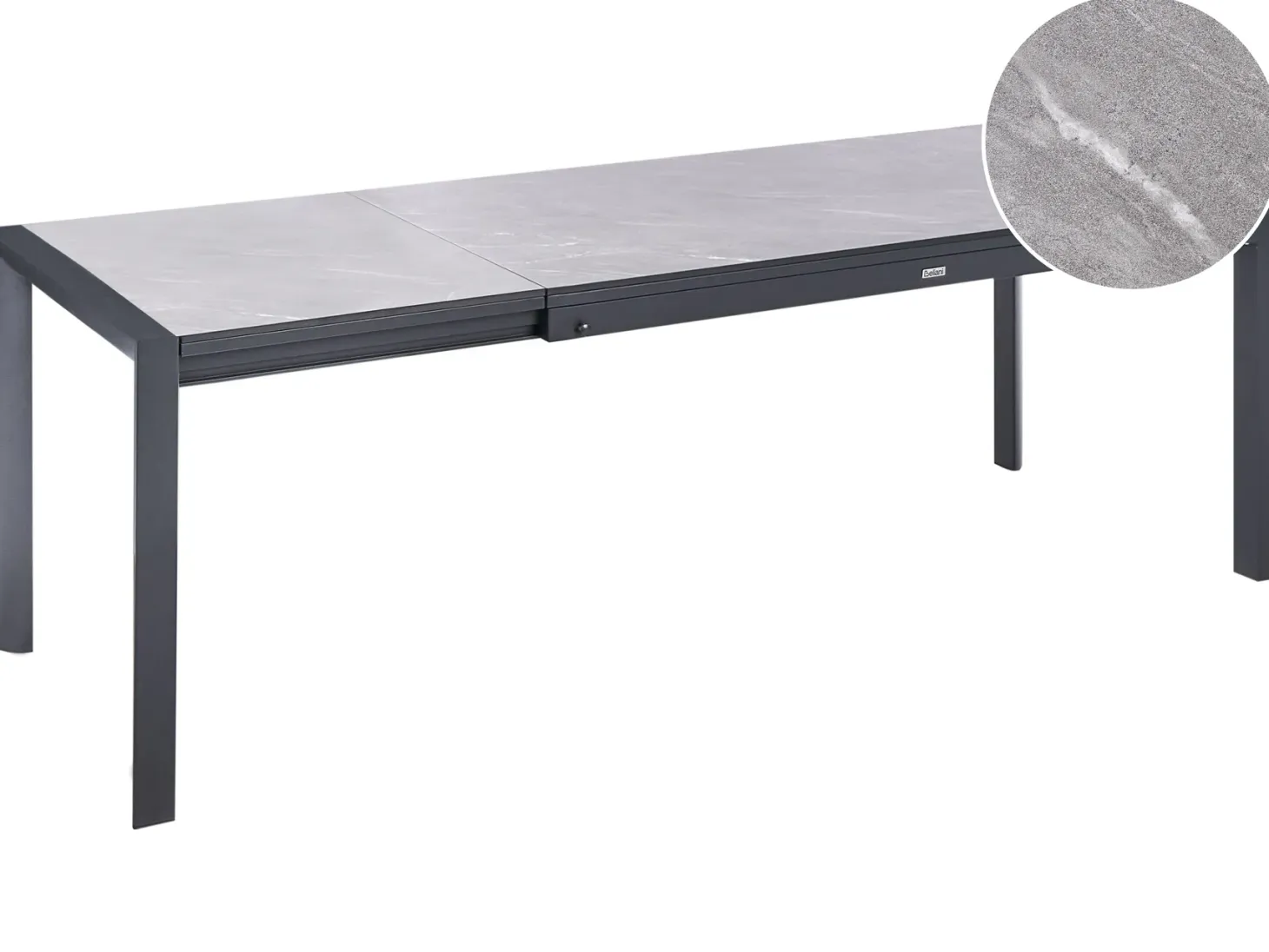 Stół ogrodowy rozkładany BINASCO 160/220 cm 90 cm Imitacja kamienia Szary