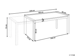 Stół ogrodowy rozkładany BINASCO 160/220 cm 90 cm Beżowy