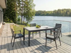 Stół ogrodowy rozkładany BINASCO 160/220 cm 90 cm Beżowy