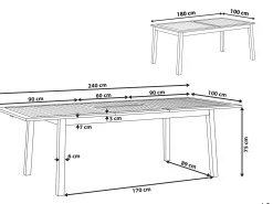 Stół ogrodowy rozkładany CESANA 180/240 cm 100 cm Drewno akacjowe Jasnobrązowy