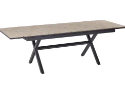 Stół ogrodowy rozkładany FANES 184/242 cm 90 cm Metal Grafitowy