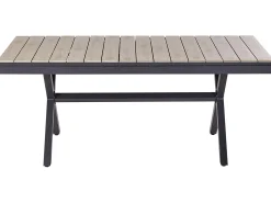 Stół ogrodowy rozkładany FANES 184/242 cm 90 cm Metal Grafitowy