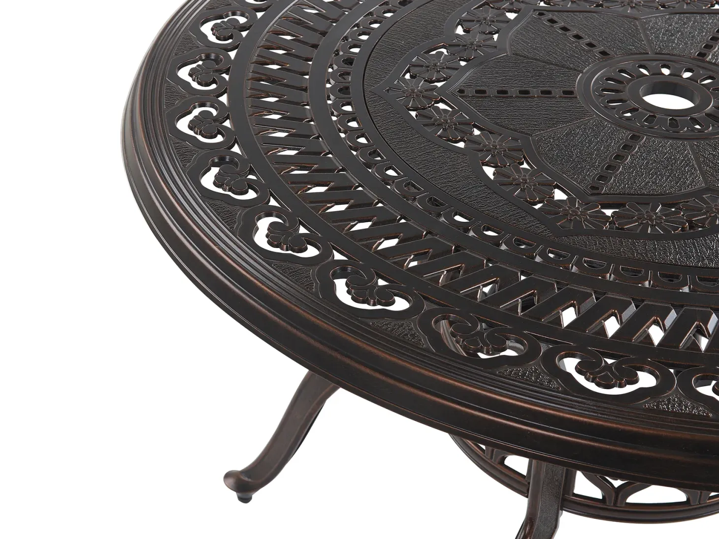 Stół ogrodowy SALENTO 102 cm 102 cm Metal Ciemnobrązowy