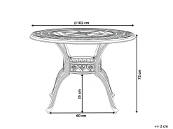 Stół ogrodowy SALENTO 102 cm 102 cm Metal Ciemnobrązowy
