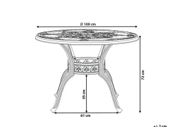 Stół ogrodowy SAPRI 100 cm 100 cm Metal Ciemnobrązowy