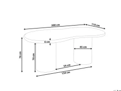 Stół ogrodowy SIRMIONE 200 cm 110 cm Efekt lastryko Białe lastryko