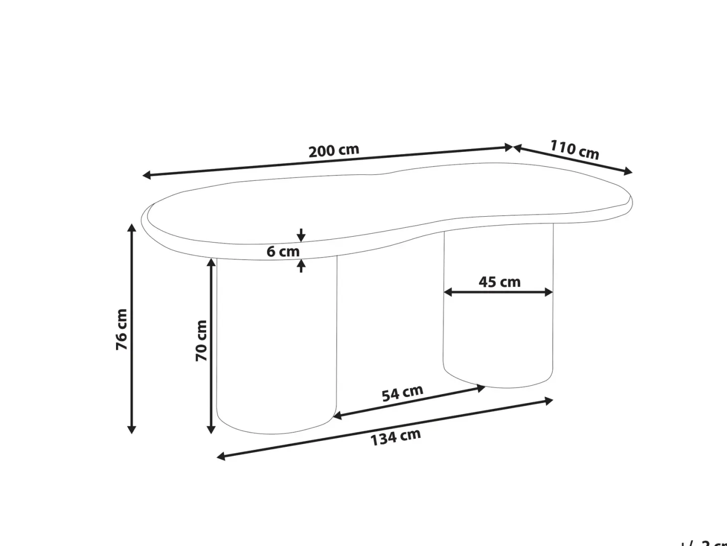 Stół ogrodowy SIRMIONE 200 cm 110 cm Efekt lastryko Białe lastryko