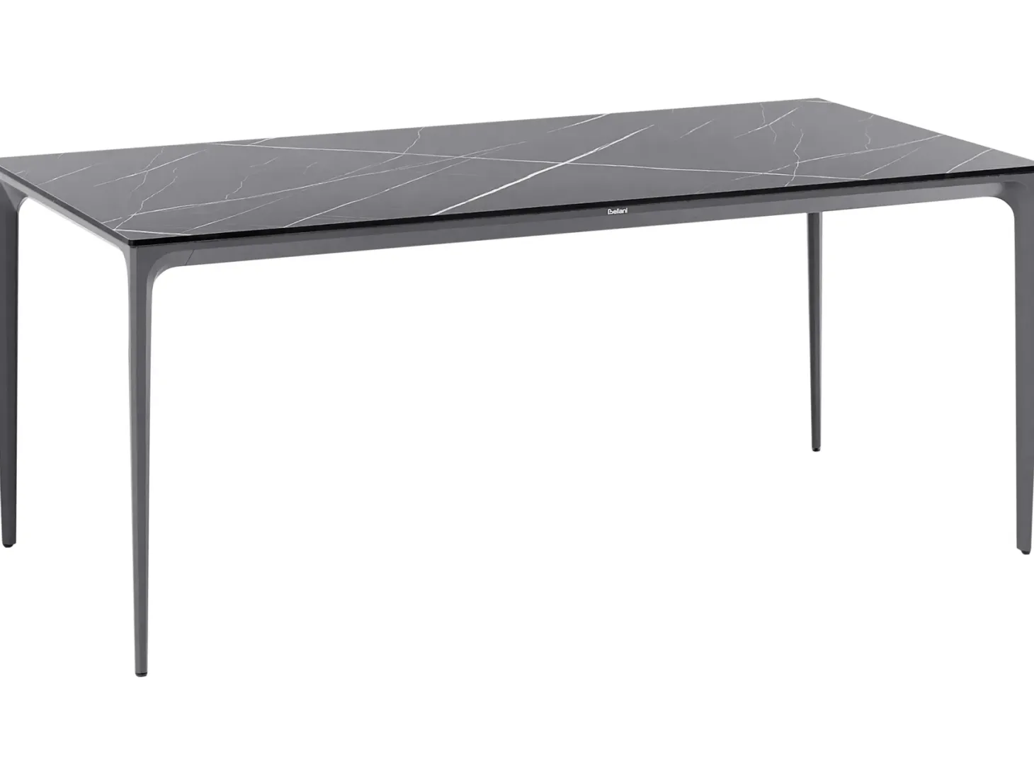 Stół ogrodowy SOVARETO 180 cm 90 cm Efekt marmuru Czarny marmur