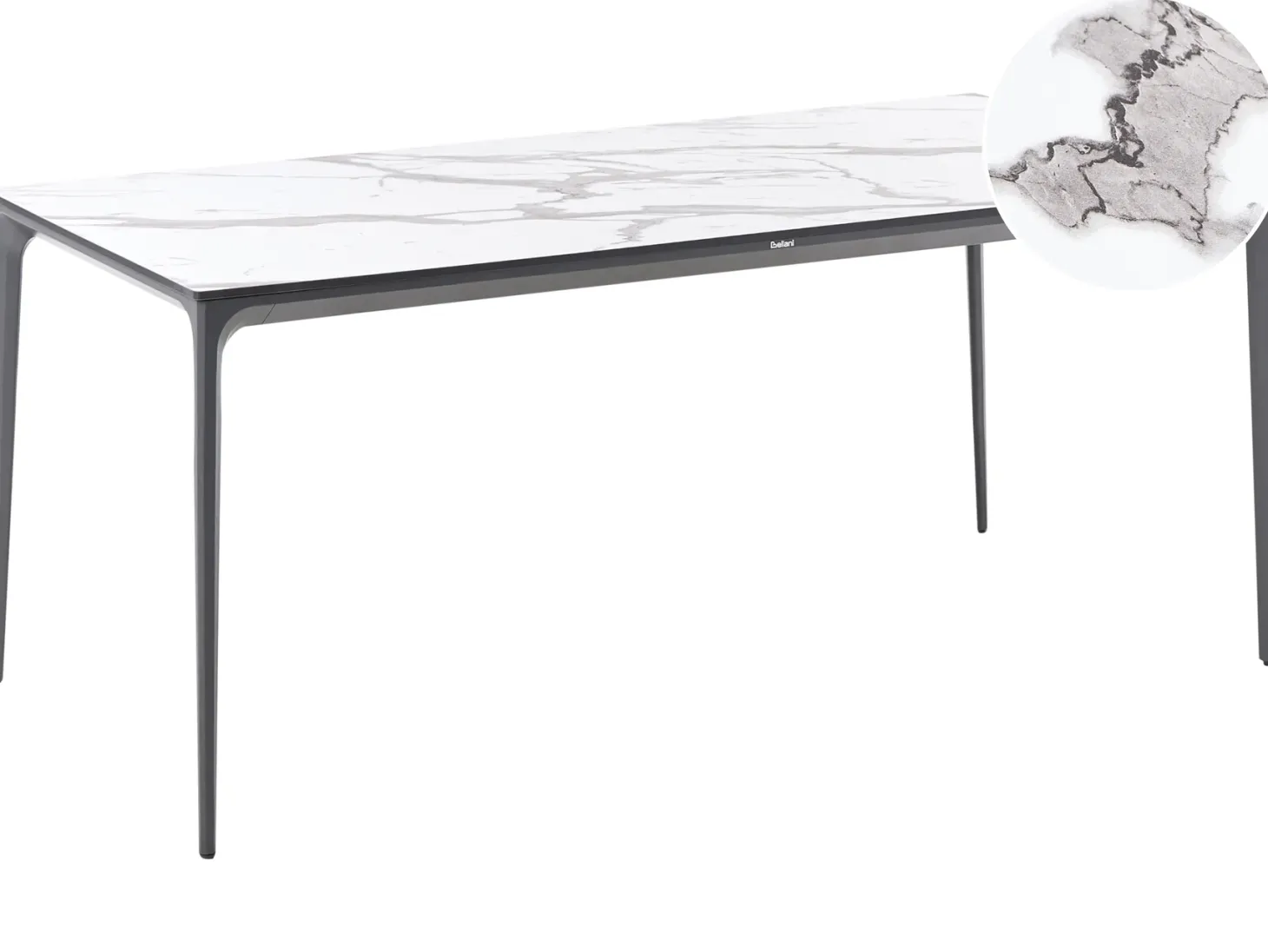 Stół ogrodowy SOVARETO 180 cm 90 cm Efekt marmuru Biały marmur