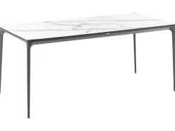 Stół ogrodowy SOVARETO 180 cm 90 cm Efekt marmuru Biały marmur