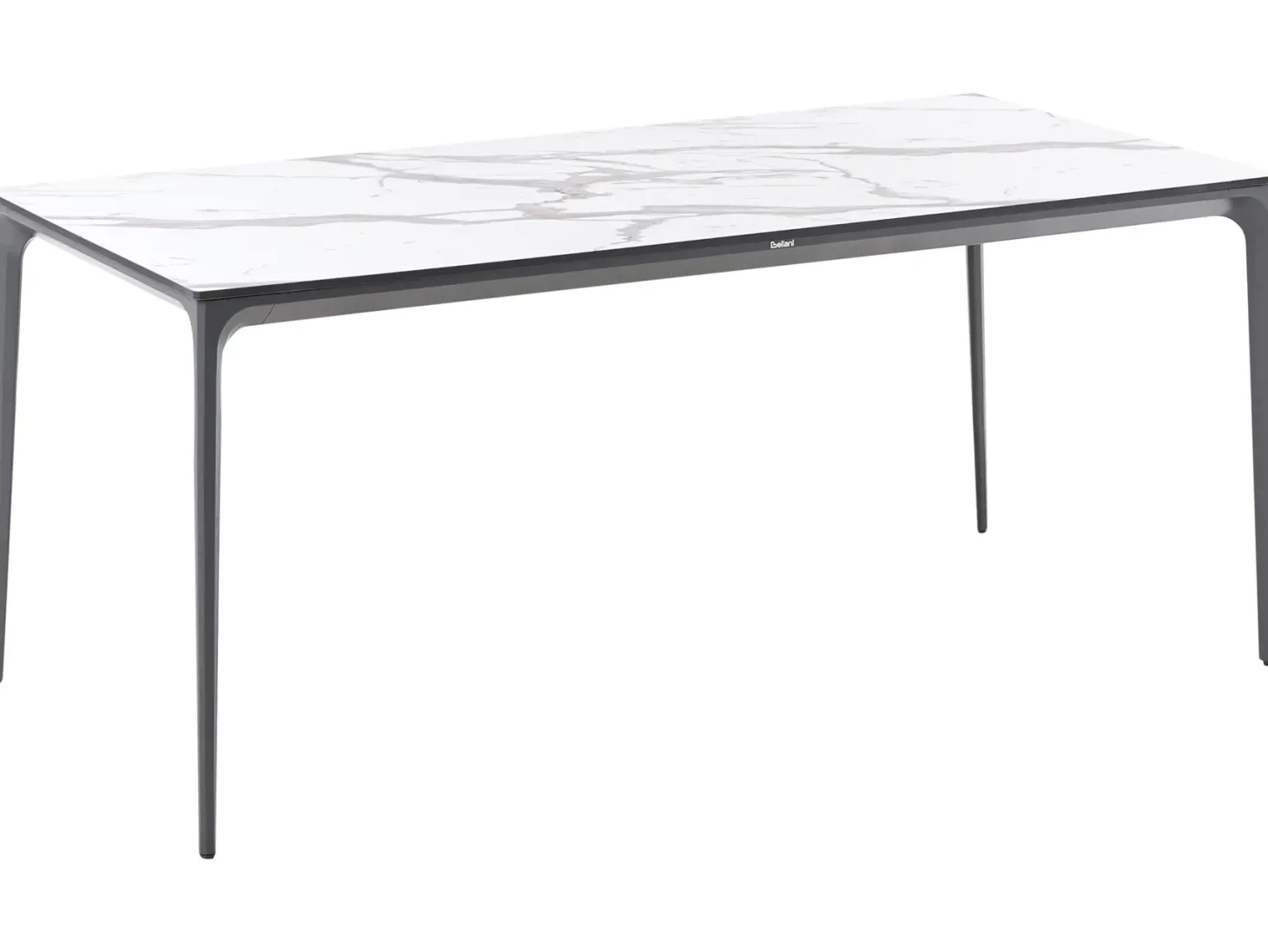 Stół ogrodowy SOVARETO 180 cm 90 cm Efekt marmuru Biały marmur