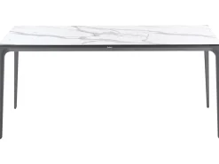Stół ogrodowy SOVARETO 180 cm 90 cm Efekt marmuru Biały marmur