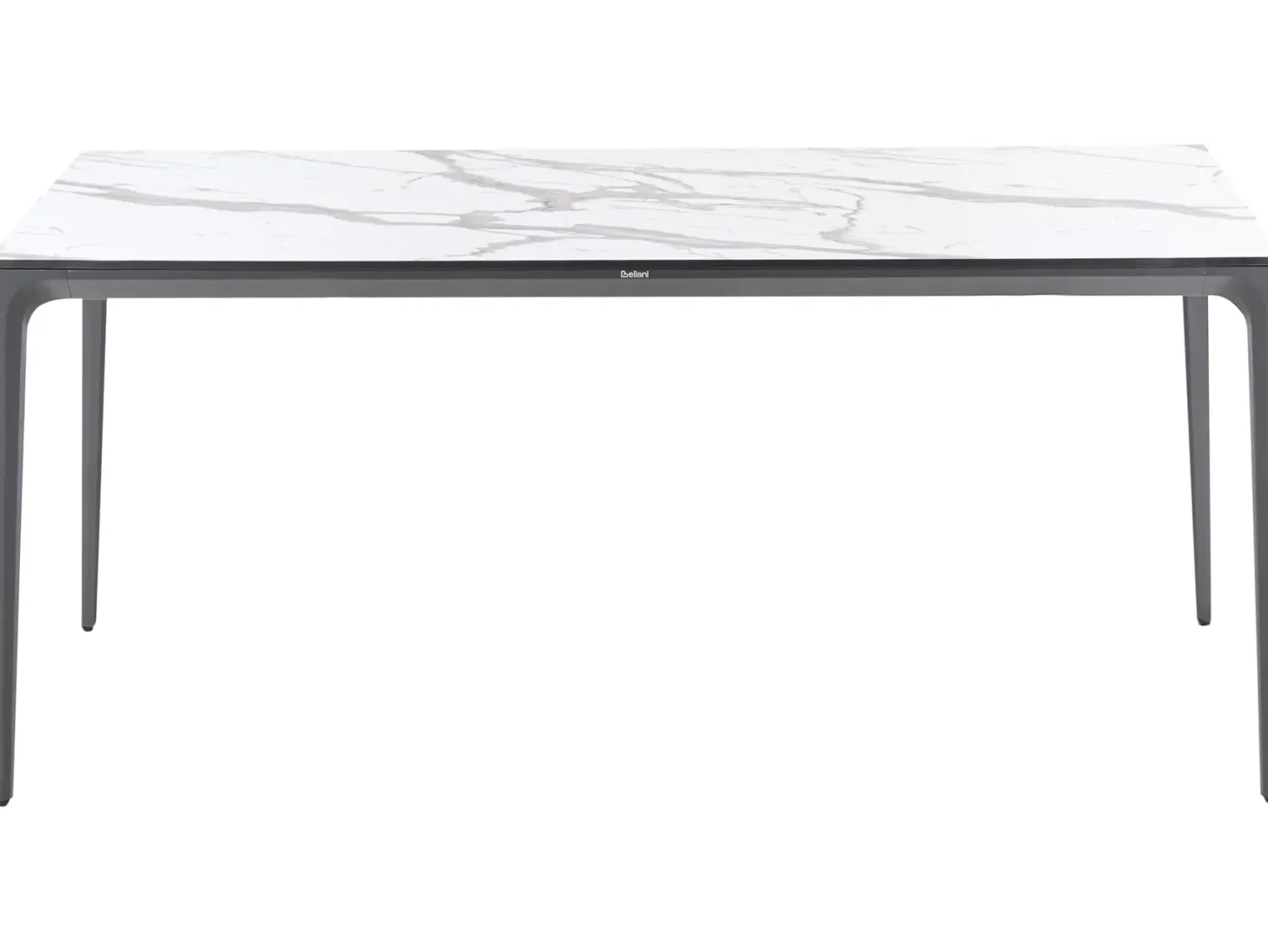Stół ogrodowy SOVARETO 180 cm 90 cm Efekt marmuru Biały marmur