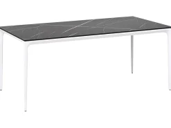 Stół ogrodowy SOVARETO 180 cm 90 cm Efekt marmuru Czarny marmur