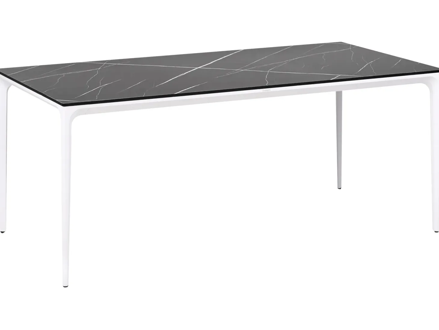 Stół ogrodowy SOVARETO 180 cm 90 cm Efekt marmuru Czarny marmur