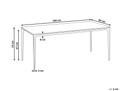 Stół ogrodowy SOVARETO 180 cm 90 cm Efekt marmuru Biały marmur