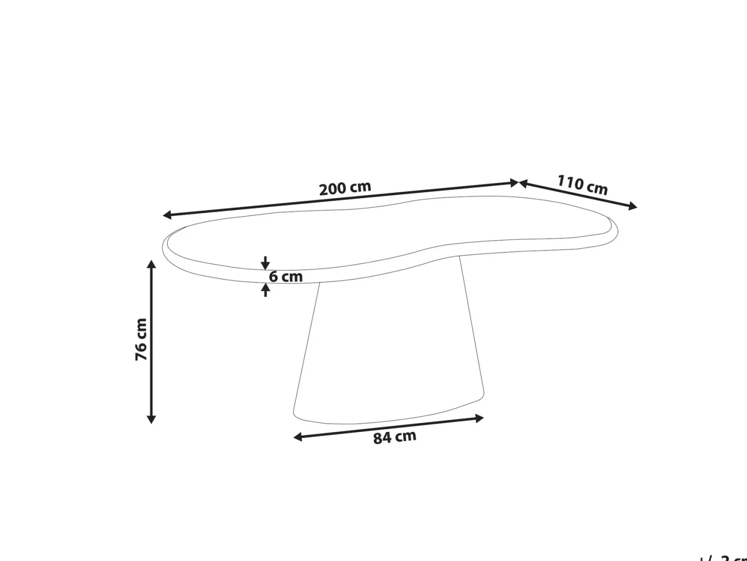 Stół ogrodowy SPOLETO 200 cm 110 cm Beżowy