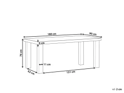 Stół ogrodowy TARANTO 180 cm 90 cm Beton Szary
