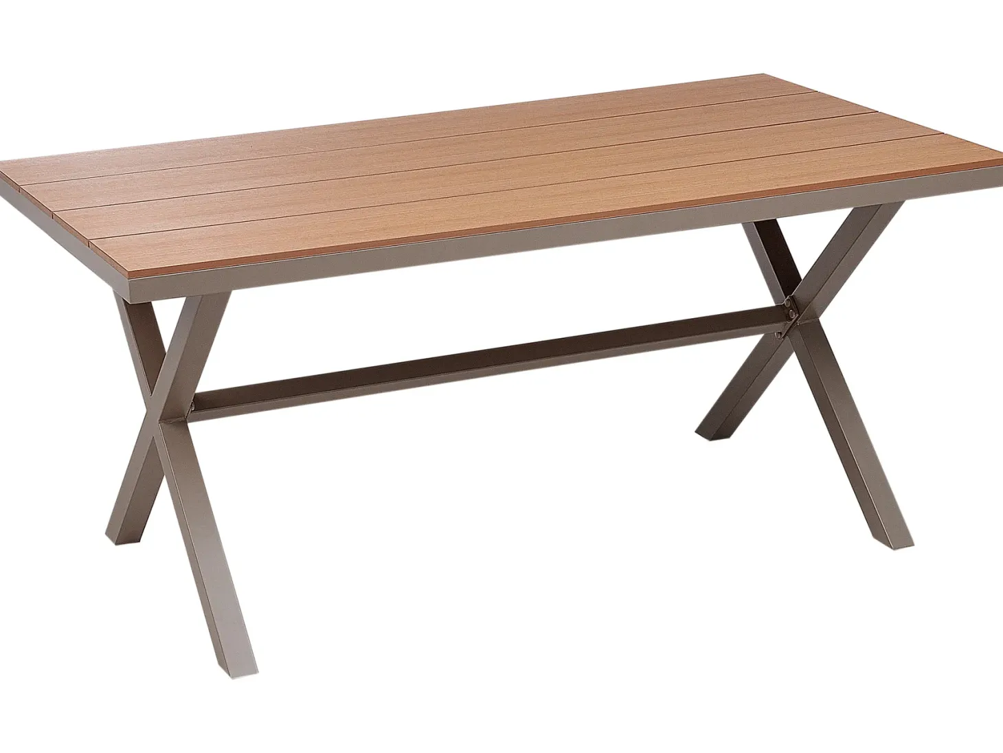 Stół ogrodowy TIANO 160 cm 90 cm Metal Beżowoszary