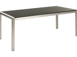 Stół ogrodowy VERNIO 180 cm 90 cm Metal Czarny/ srebrny