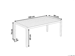 Stół ogrodowy VERNIO 180 cm 90 cm Metal Czarny