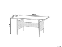 Stół ogrodowy VITERBO 145 cm 80 cm Szkło Jasnoszary