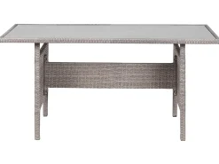 Stół ogrodowy VITERBO 145 cm 80 cm Szkło Jasnoszary
