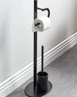 Stojak na papier toaletowy ze szczotką SARTO Metal Czarny