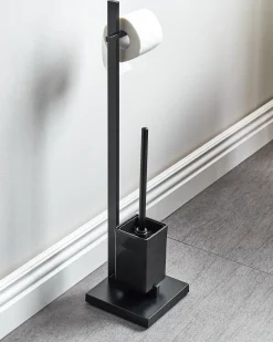 Stojak na papier toaletowy ze szczotką ULAPES Metal Czarny