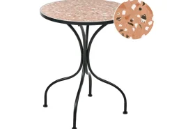 Stolik bistro ADRANO 60 cm 60 cm Efekt lastryko Metal Czarny