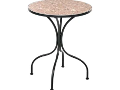 Stolik bistro ADRANO 60 cm 60 cm Efekt lastryko Metal Czarny