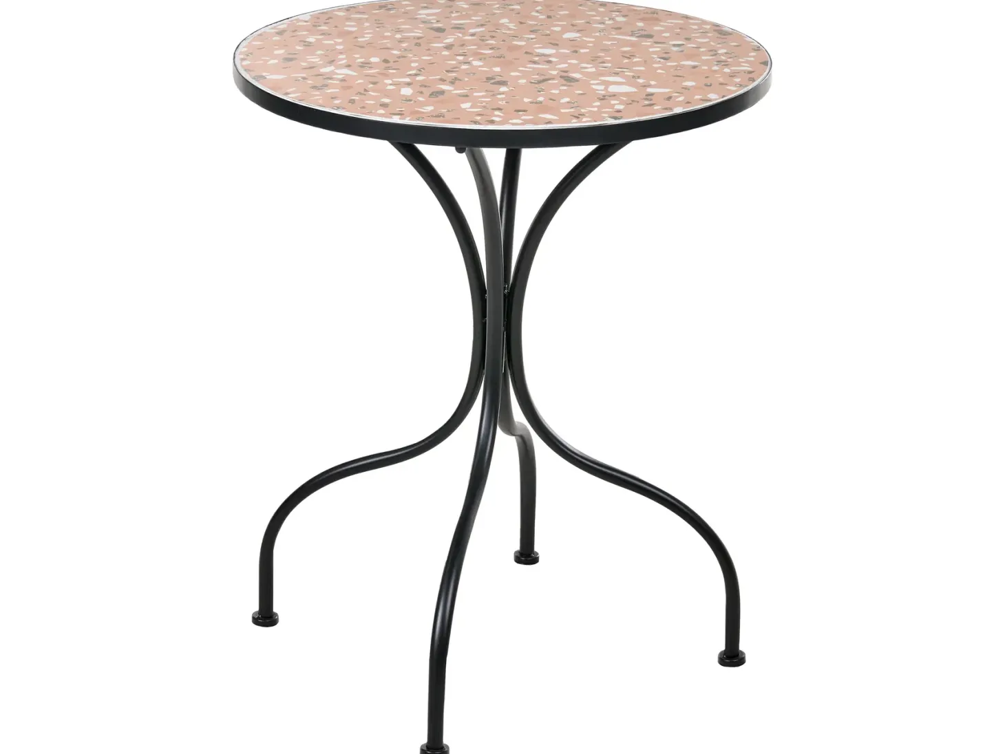 Stolik bistro ADRANO 60 cm 60 cm Efekt lastryko Metal Czarny