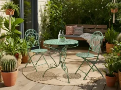 Stolik bistro ALBINIA 70 cm 70 cm Metal Zielony