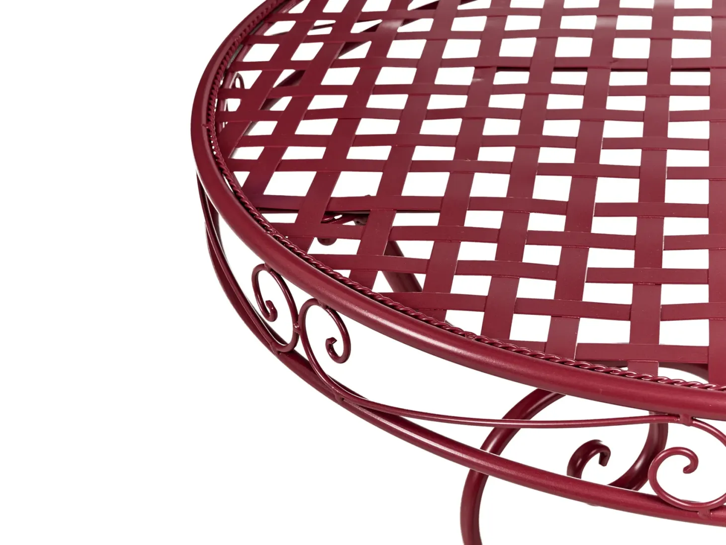 Stolik bistro ALBINIA 70 cm 70 cm Metal Burgundowy