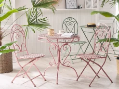 Stolik bistro ALBINIA 70 cm 70 cm Metal Różowy