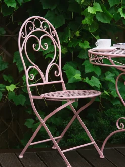 Stolik bistro ALBINIA 70 cm 70 cm Metal Różowy